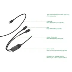 Bild på Terra 100 W RCS-kabel med dubbel USB-C-utgång