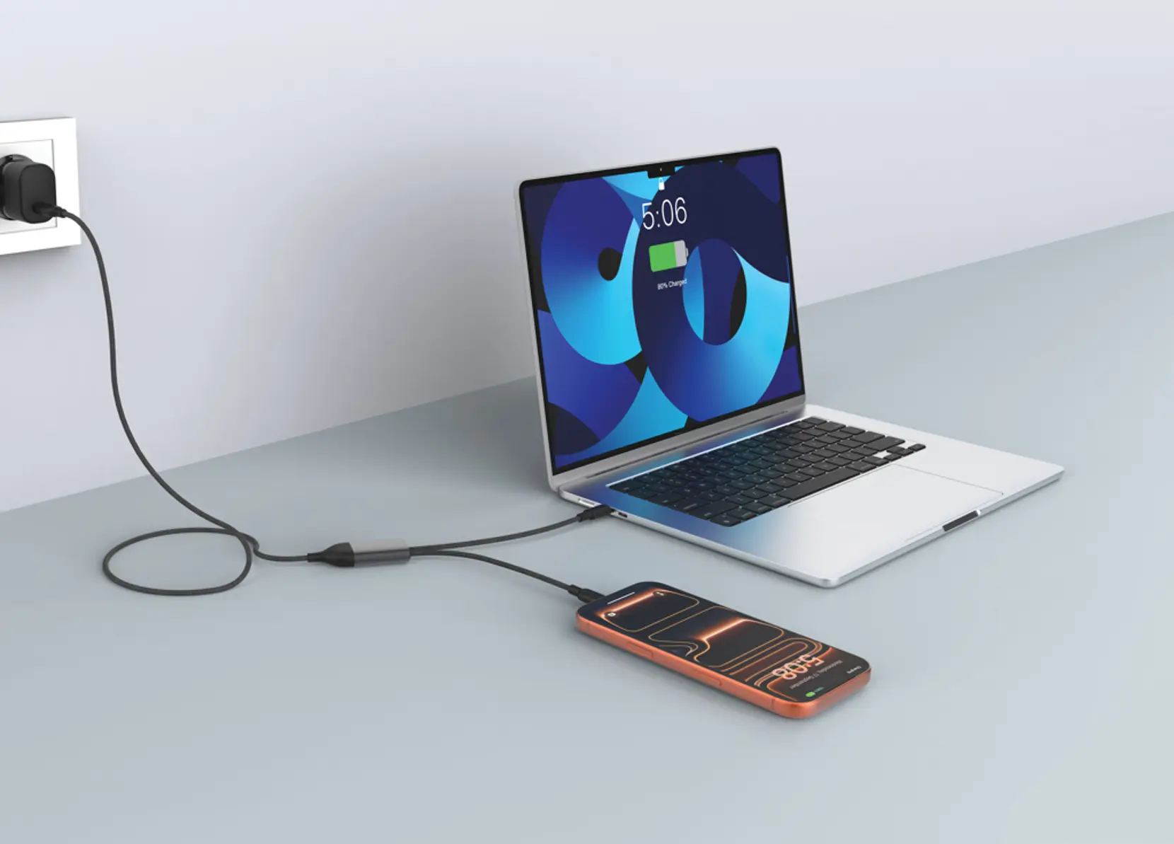 Bild på Terra 100 W RCS-kabel med dubbel USB-C-utgång
