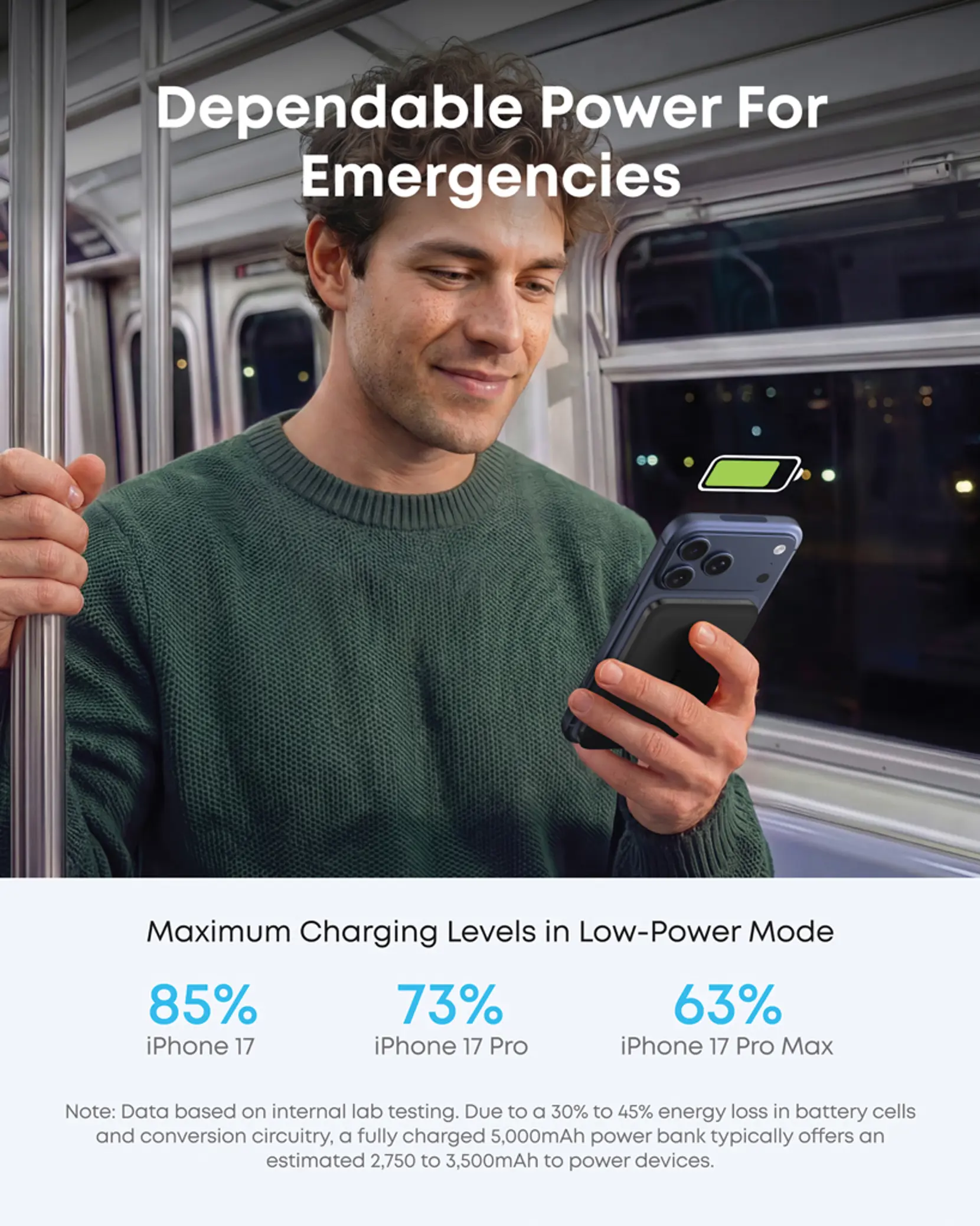 Bild på Anker Nano trådlös powerbank 5K 15W MagGo slim Qi 2.0