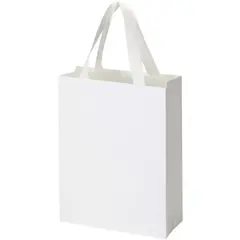 Bild på Smartfold 230 g/m² papperspåse med satinhandtag och glansig laminering – 24 x 10 x 32 cm