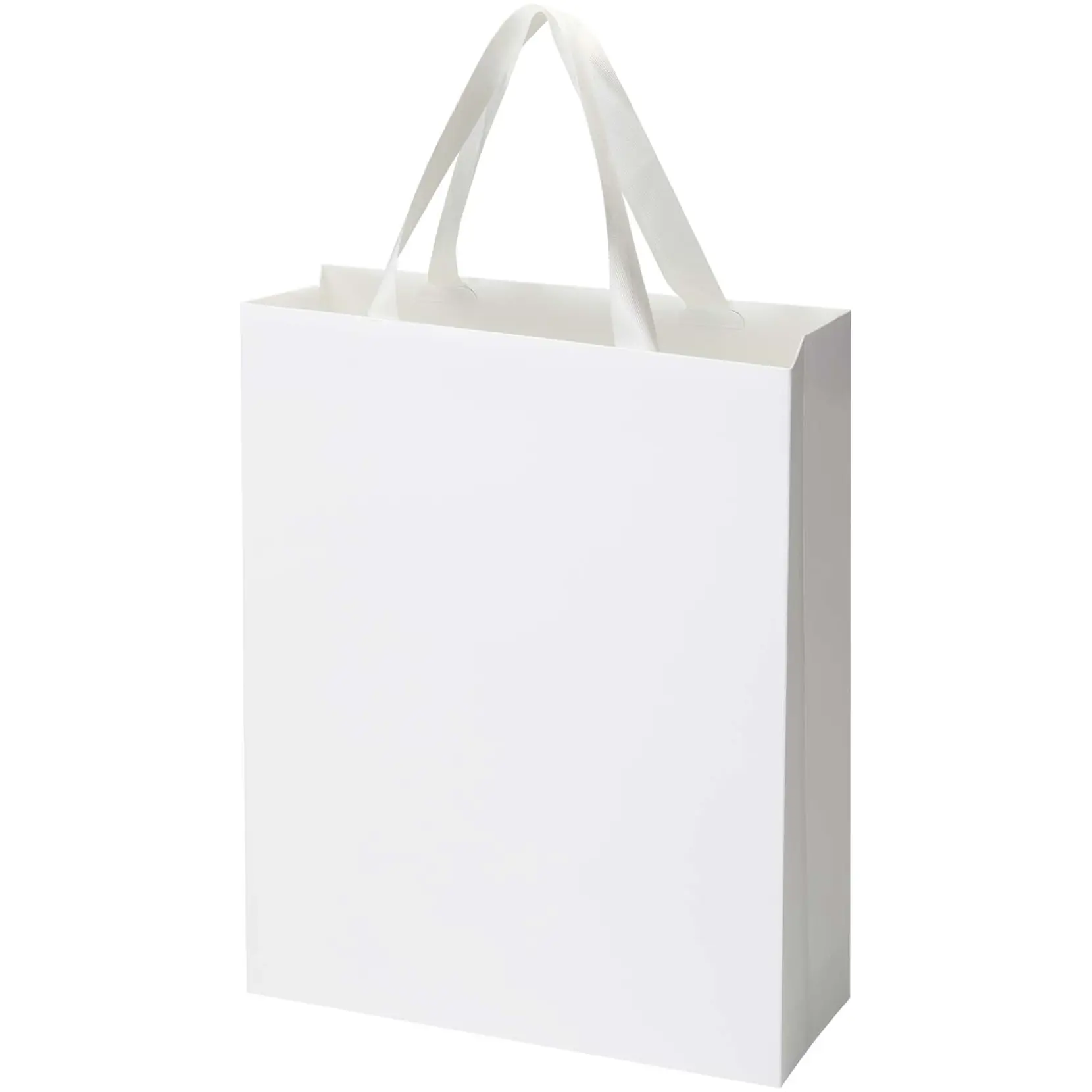 Bild på Smartfold 230 g/m² papperspåse med satinhandtag och glansig laminering – 31 x 12 x 39 cm