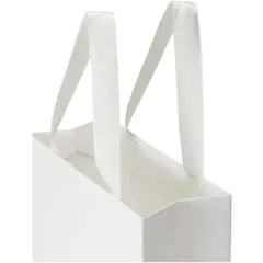 Bild på Smartfold 230 g/m² papperspåse med satinhandtag och matt laminering – 24 x 10 x 24 cm
