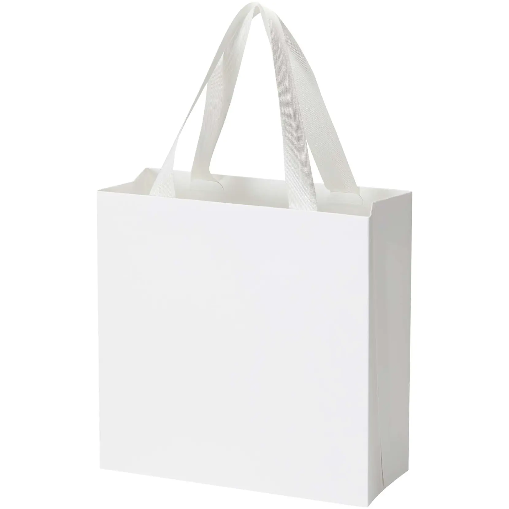 Bild på Smartfold 230 g/m² papperspåse med satinhandtag och matt laminering – 24 x 10 x 24 cm Bild på Smartfold 230 g/m² papperspåse med satinhandtag och matt laminering – 24 x 10 x 24 cm