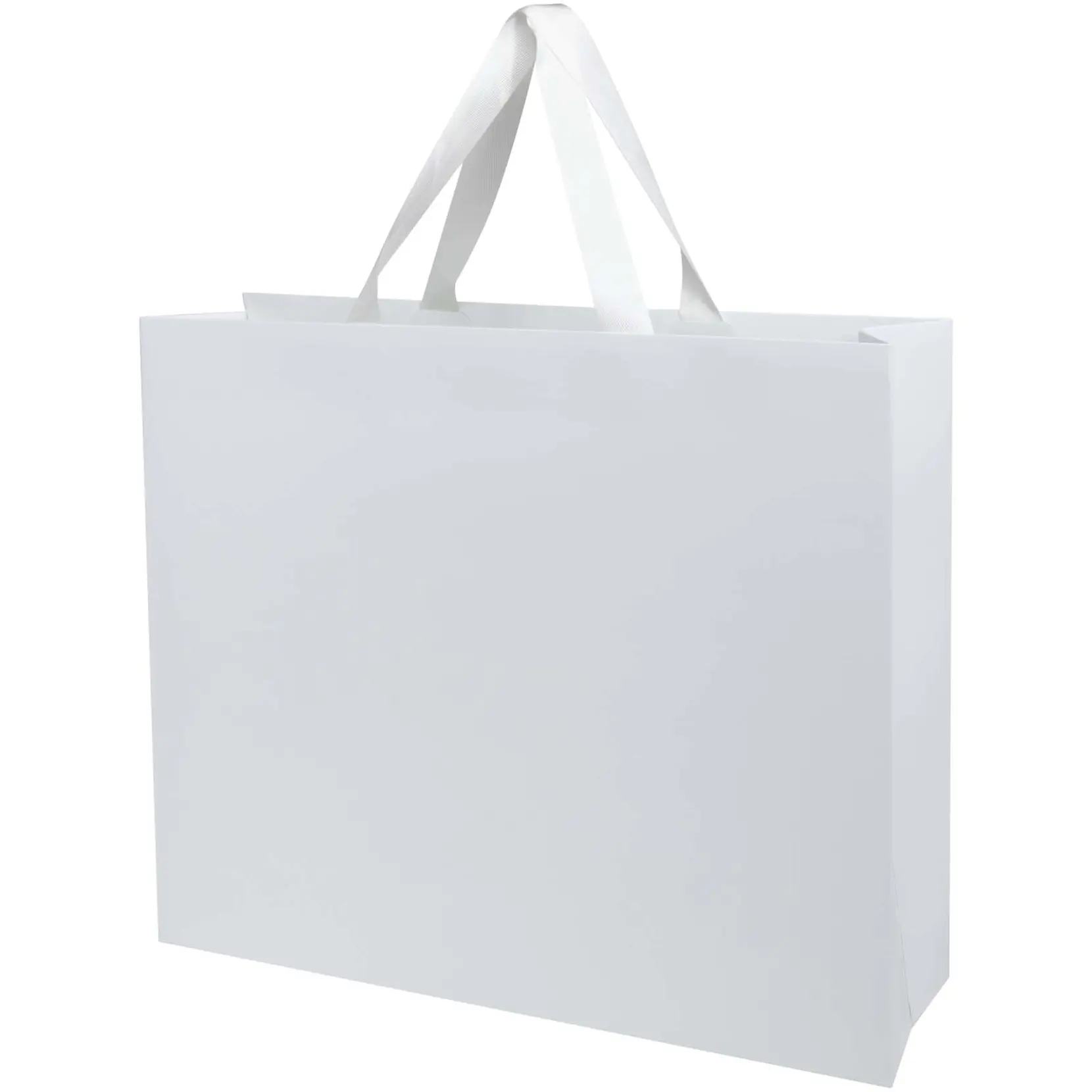 Bild på Smartfold 230 g/m² papperspåse med satinhandtag och matt laminering – 42 x 12 x 35 cm Bild på Smartfold 230 g/m² papperspåse med satinhandtag och matt laminering – 42 x 12 x 35 cm