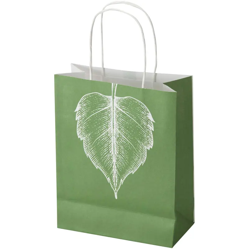 Papperspåse i kraftpapper 120 g/m² med tvinnade handtag – 18 x 9 x 23 cm