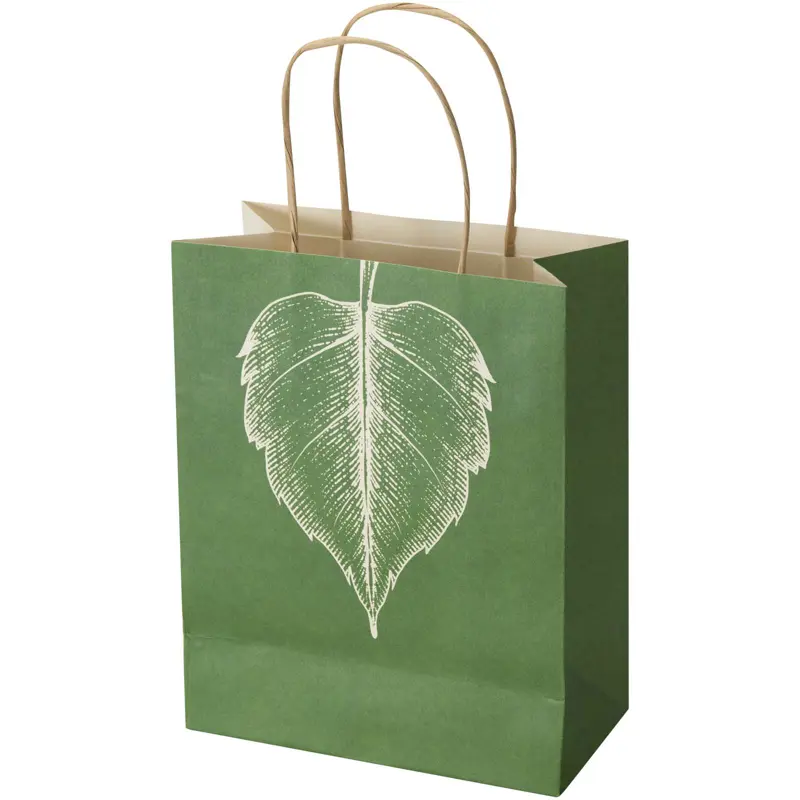 Papperspåse 150 g/m² av jordbruksavfall med tvinnade handtag – 18 x 9 x 23 cm