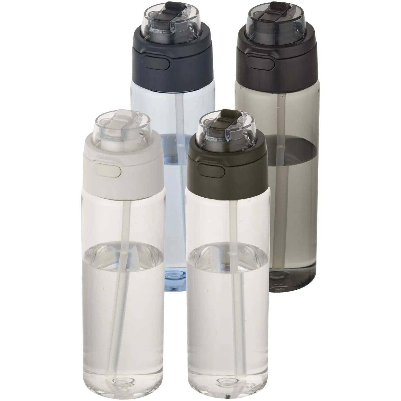Bild på Theron 700 ml vattenflaska i återvunnen plast från RCS med lock med dubbla funktioner och utfällbart sugrör Bild på Theron 700 ml vattenflaska i återvunnen plast från RCS med lock med dubbla funktioner och utfällbart sugrör