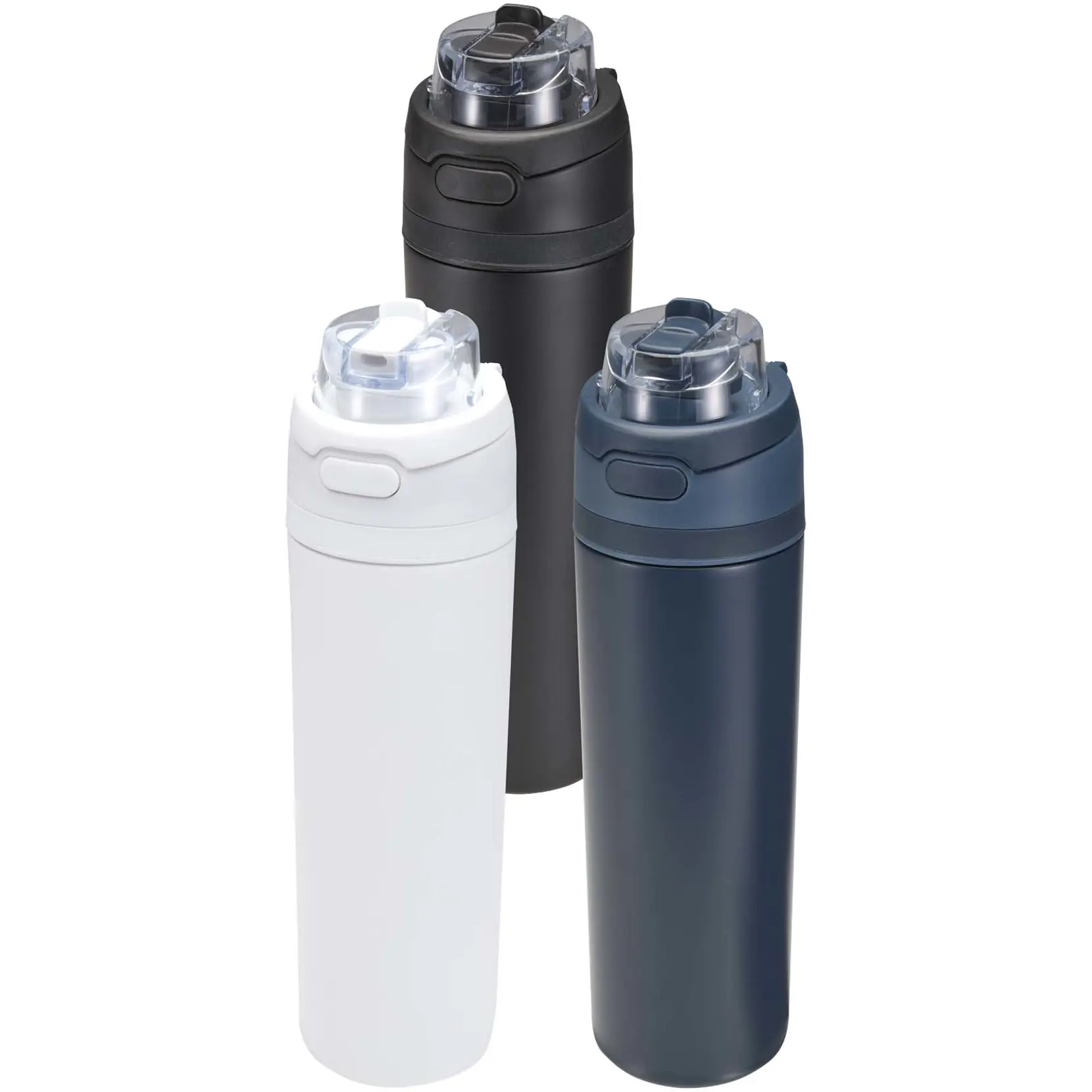Bild på Theron 800 ml RCS-vattenflaska i återvunnet rostfritt stål med enkelvägg och lock med dubbla funktioner samt utfällbart sugrö Bild på Theron 800 ml RCS-vattenflaska i återvunnet rostfritt stål med enkelvägg och lock med dubbla funktioner samt utfällbart sugrö