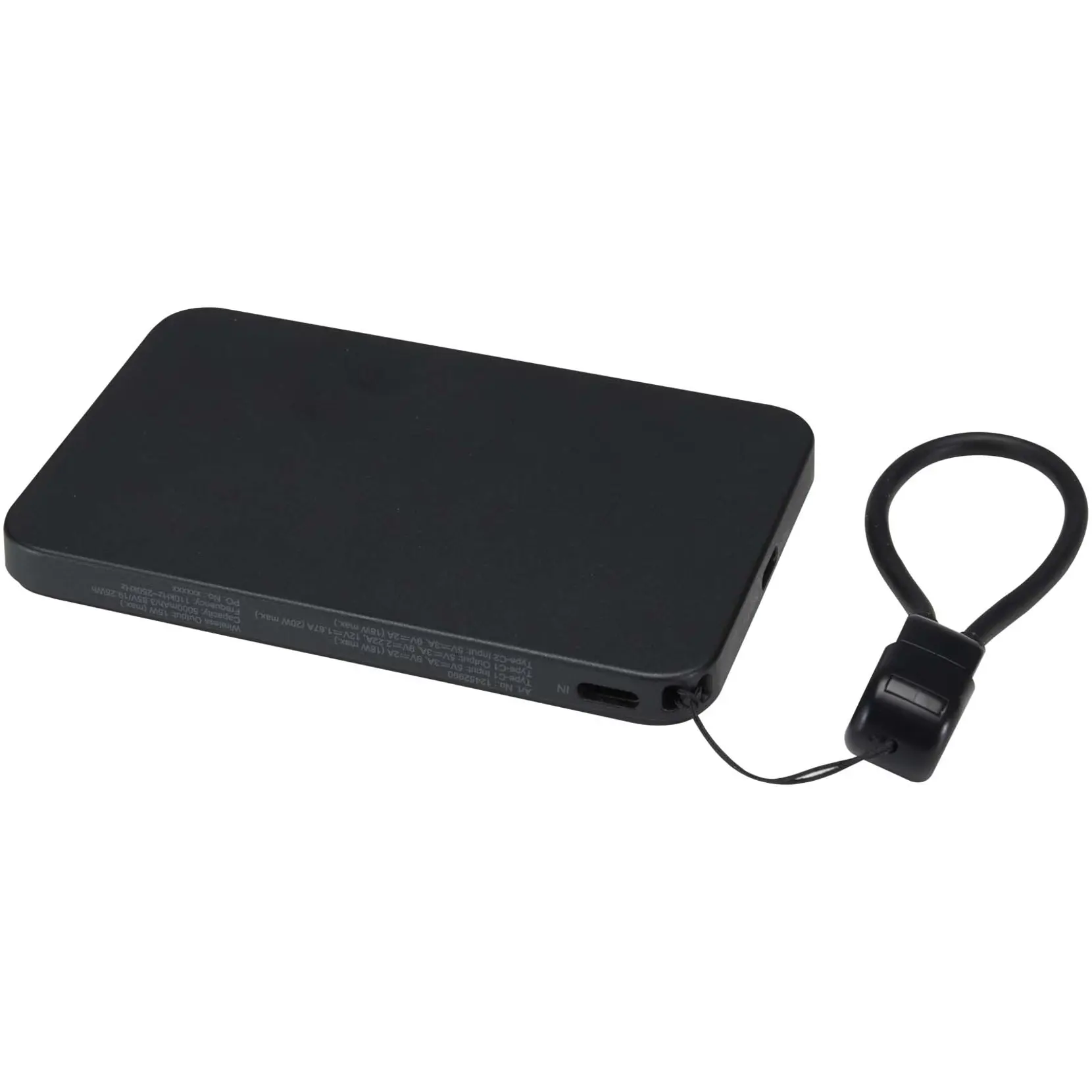 Bild på SMART 5000 mAh magnetisk powerbank av återvunnen plast med nyckelband Bild på SMART 5000 mAh magnetisk powerbank av återvunnen plast med nyckelband
