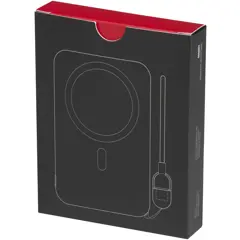 Bild på SMART 5000 mAh magnetisk powerbank av återvunnen plast med nyckelband