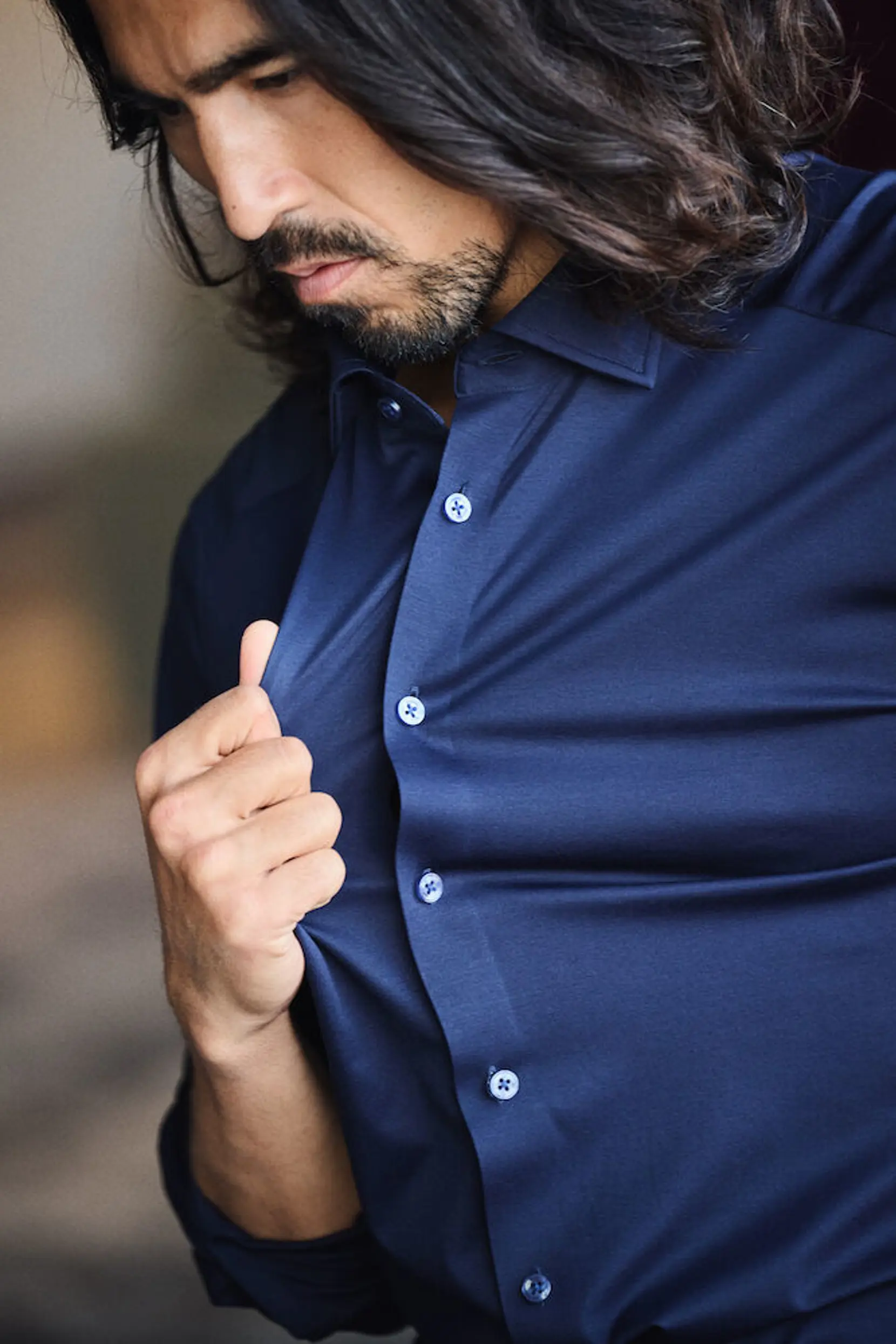 Bild på Indigo Bow 132 Knitted Shirt Regular M Bild på Indigo Bow 132 Knitted Shirt Regular M