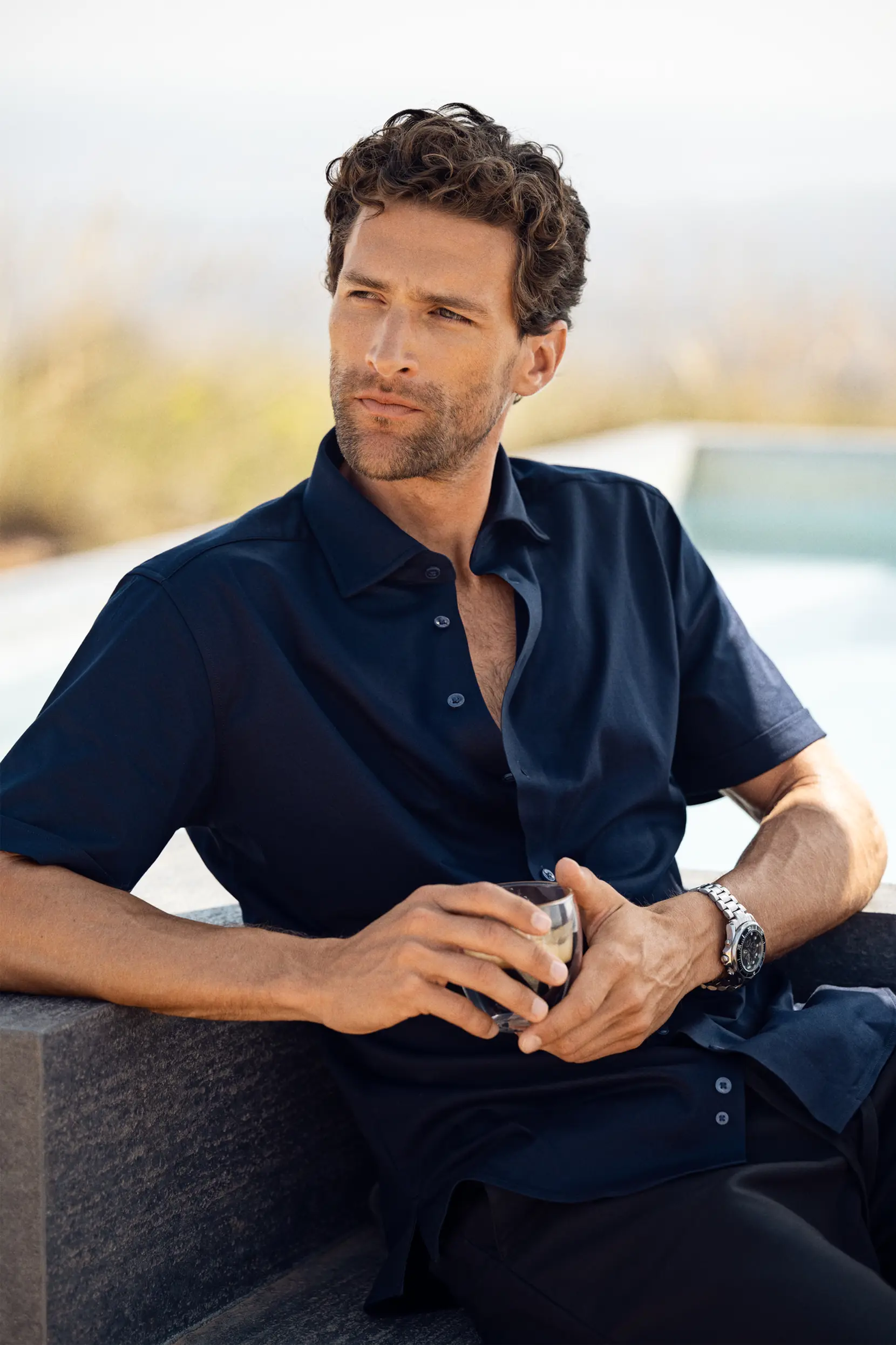 Bild på Indigo Bow 132 S/S Knitted Shirt Slim M