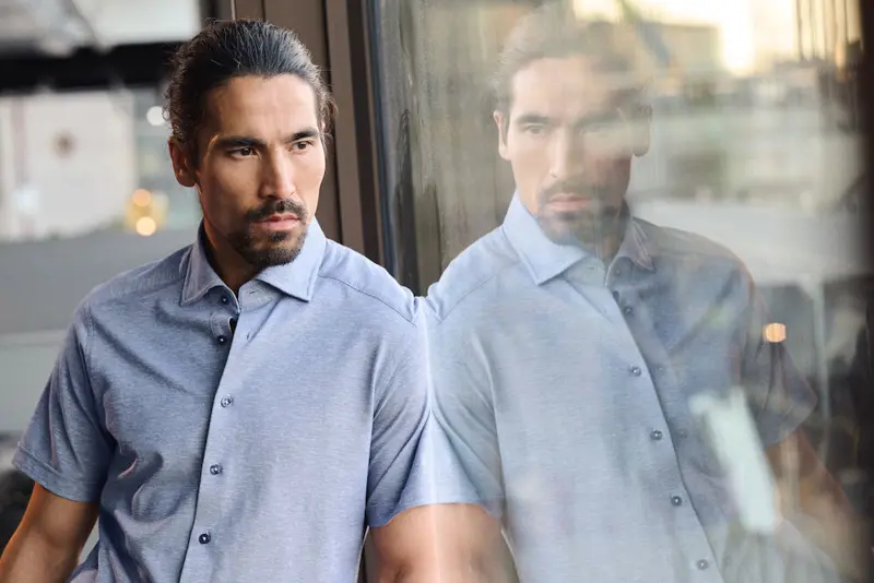 Bild på Indigo Bow 133 S/S Knitted Shirt Tailored Fit M