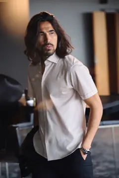 Bild på Indigo Bow 133 S/S Knitted Shirt Tailored Fit M