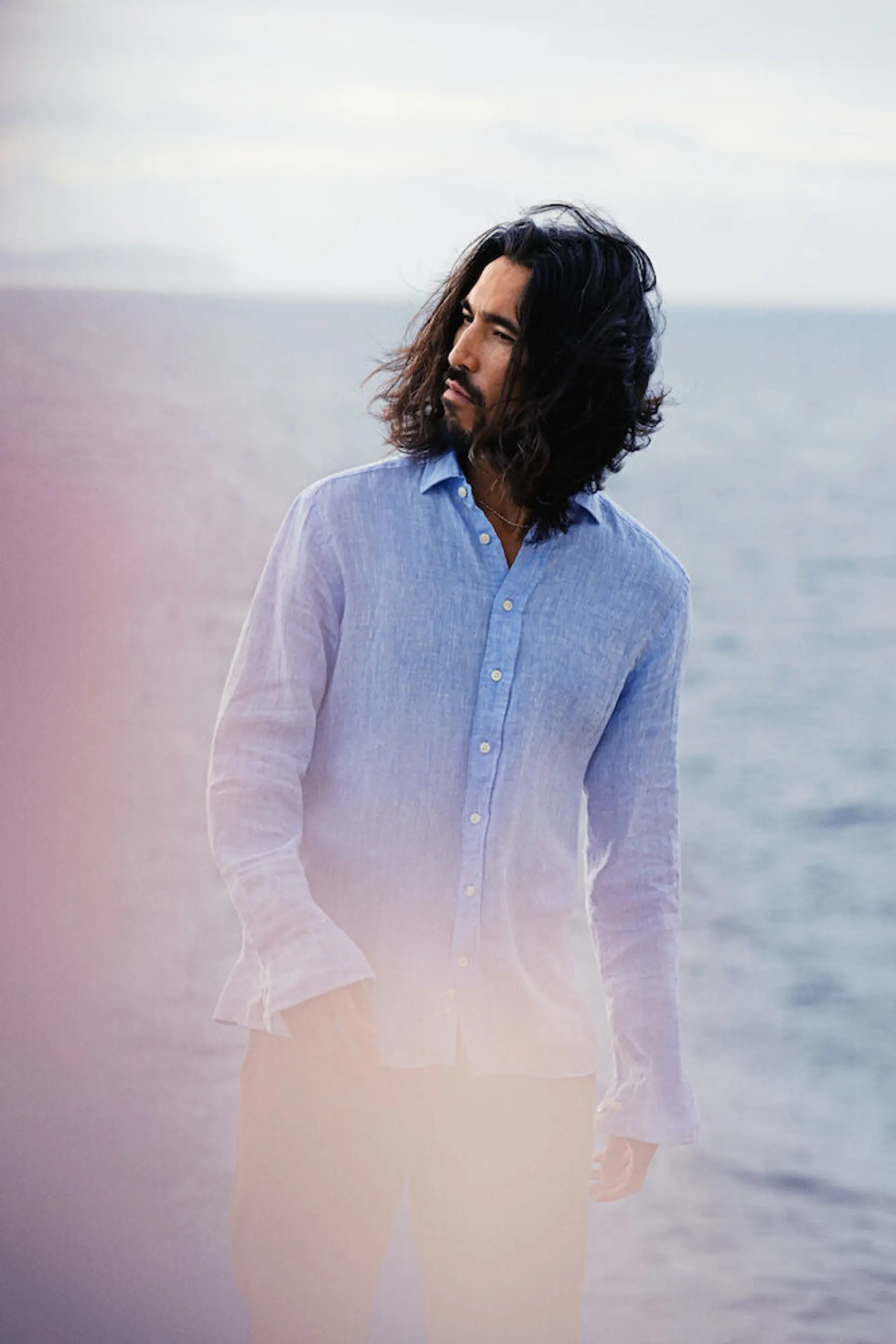 Bild på Indigo Bow 33 Linnen Shirt Slim Fit M Bild på Indigo Bow 33 Linnen Shirt Slim Fit M