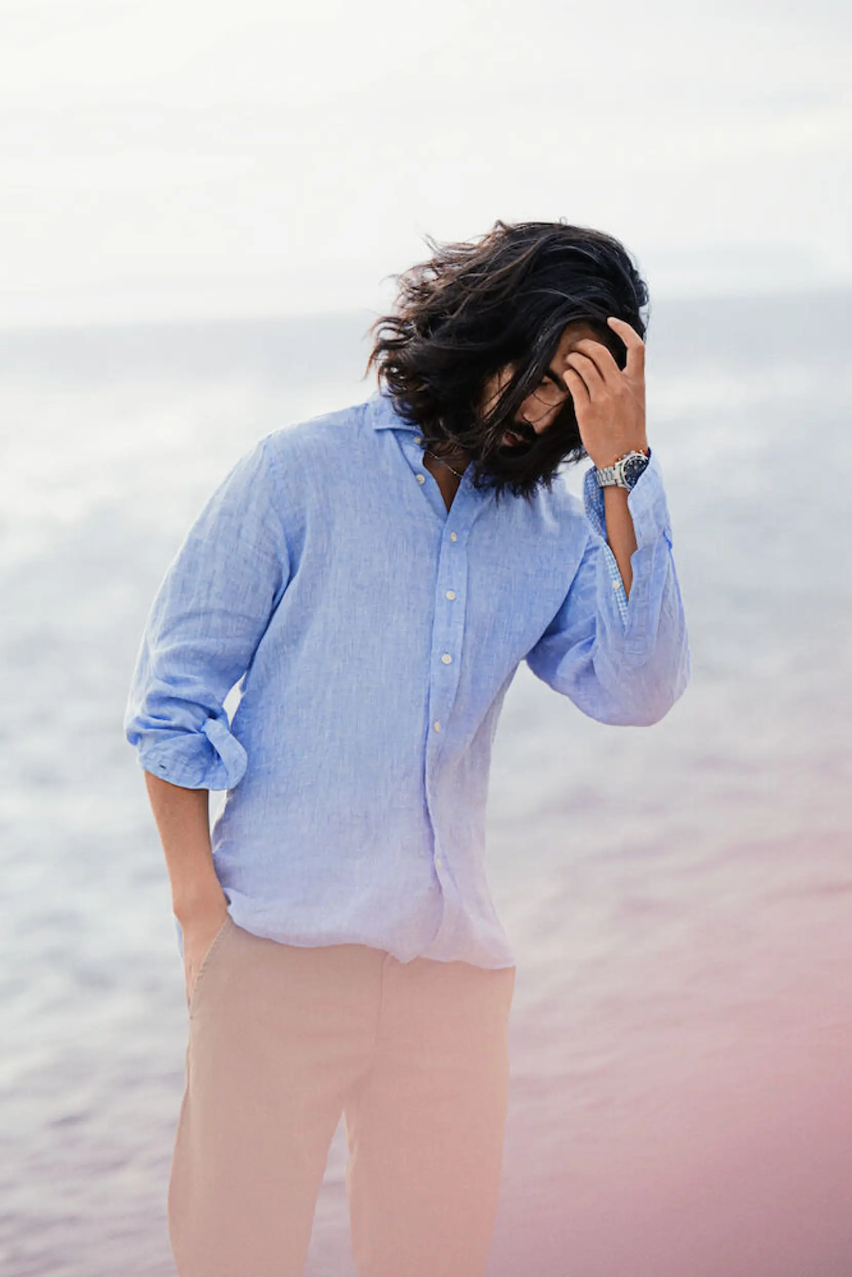 Bild på Indigo Bow 33 Linnen Shirt Slim Fit M Bild på Indigo Bow 33 Linnen Shirt Slim Fit M
