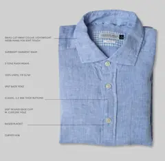 Bild på Indigo Bow 33 Linnen Shirt Slim Fit M