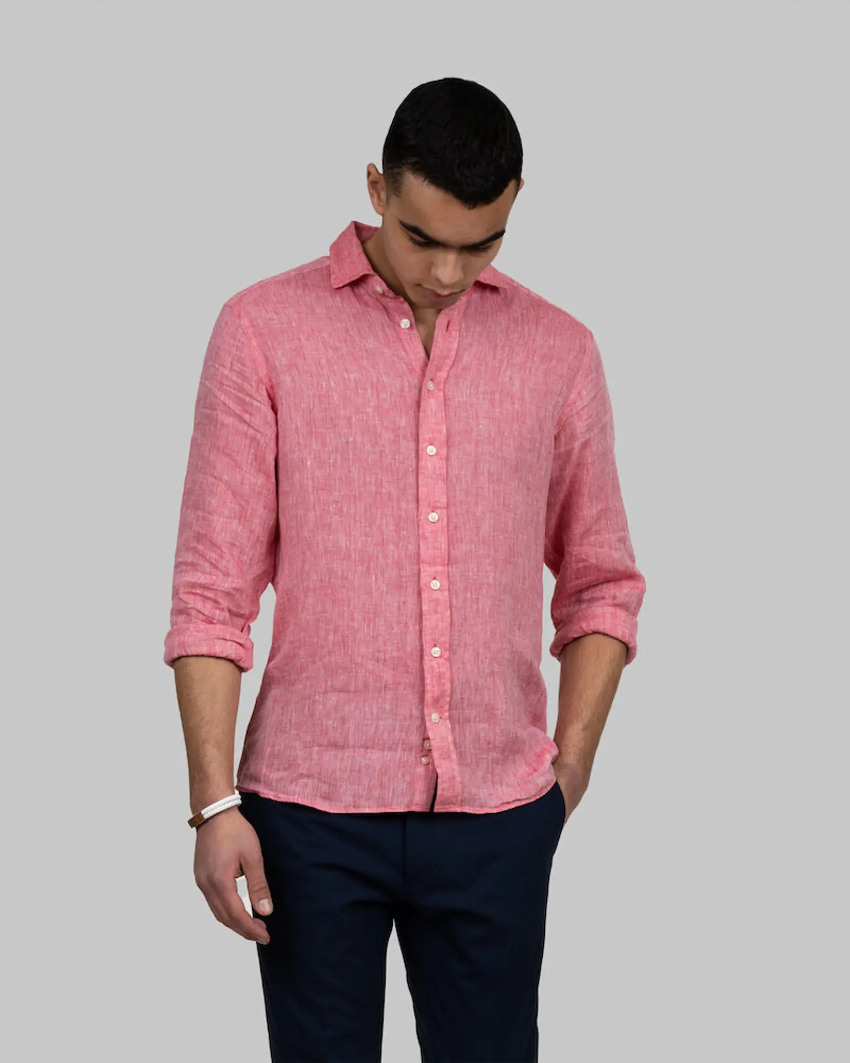 Bild på Indigo Bow 33 Linnen Shirt Slim Fit M Bild på Indigo Bow 33 Linnen Shirt Slim Fit M