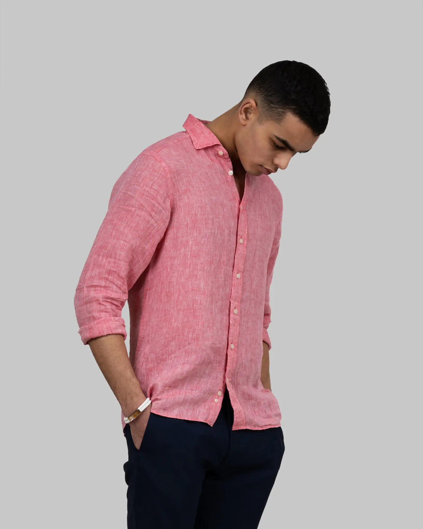Bild på Indigo Bow 33 Linnen Shirt Slim Fit M Bild på Indigo Bow 33 Linnen Shirt Slim Fit M