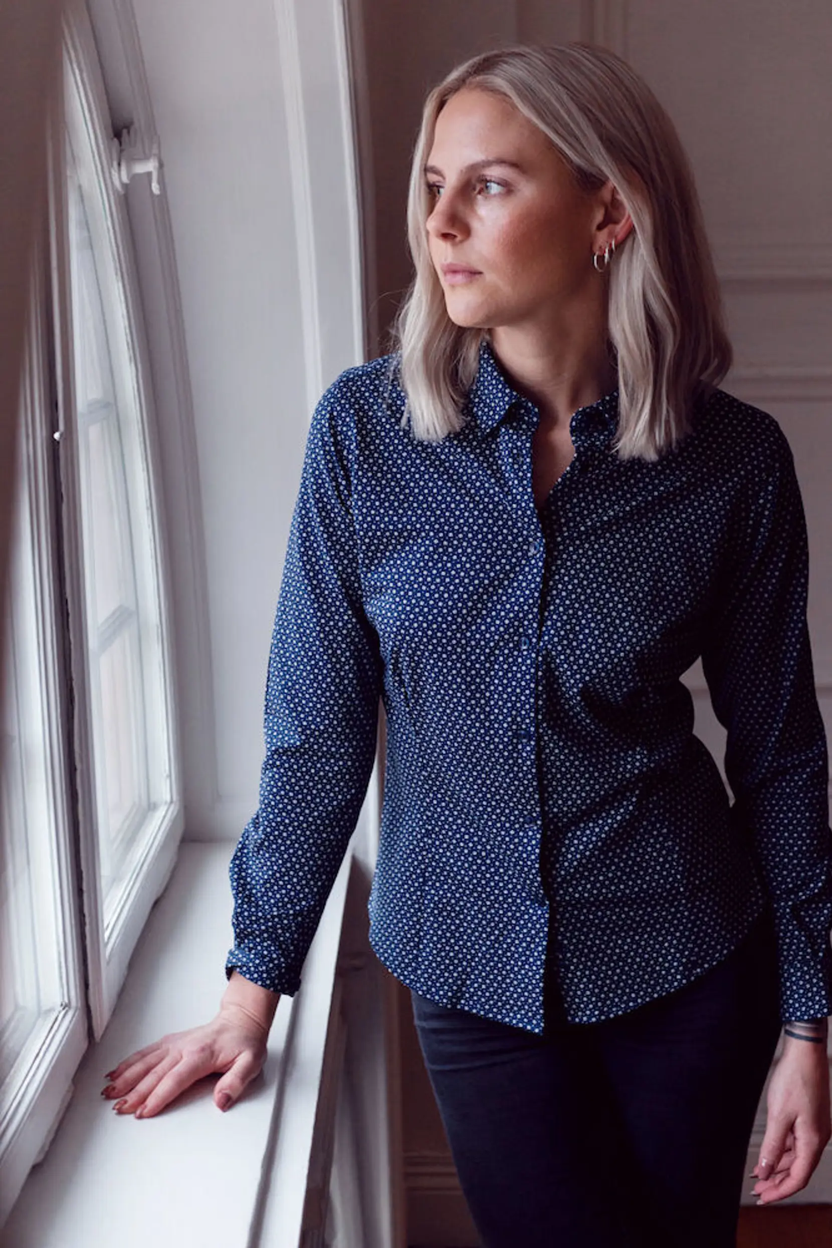Bild på Indigo Bow 131 Knitted Shirt W Bild på Indigo Bow 131 Knitted Shirt W