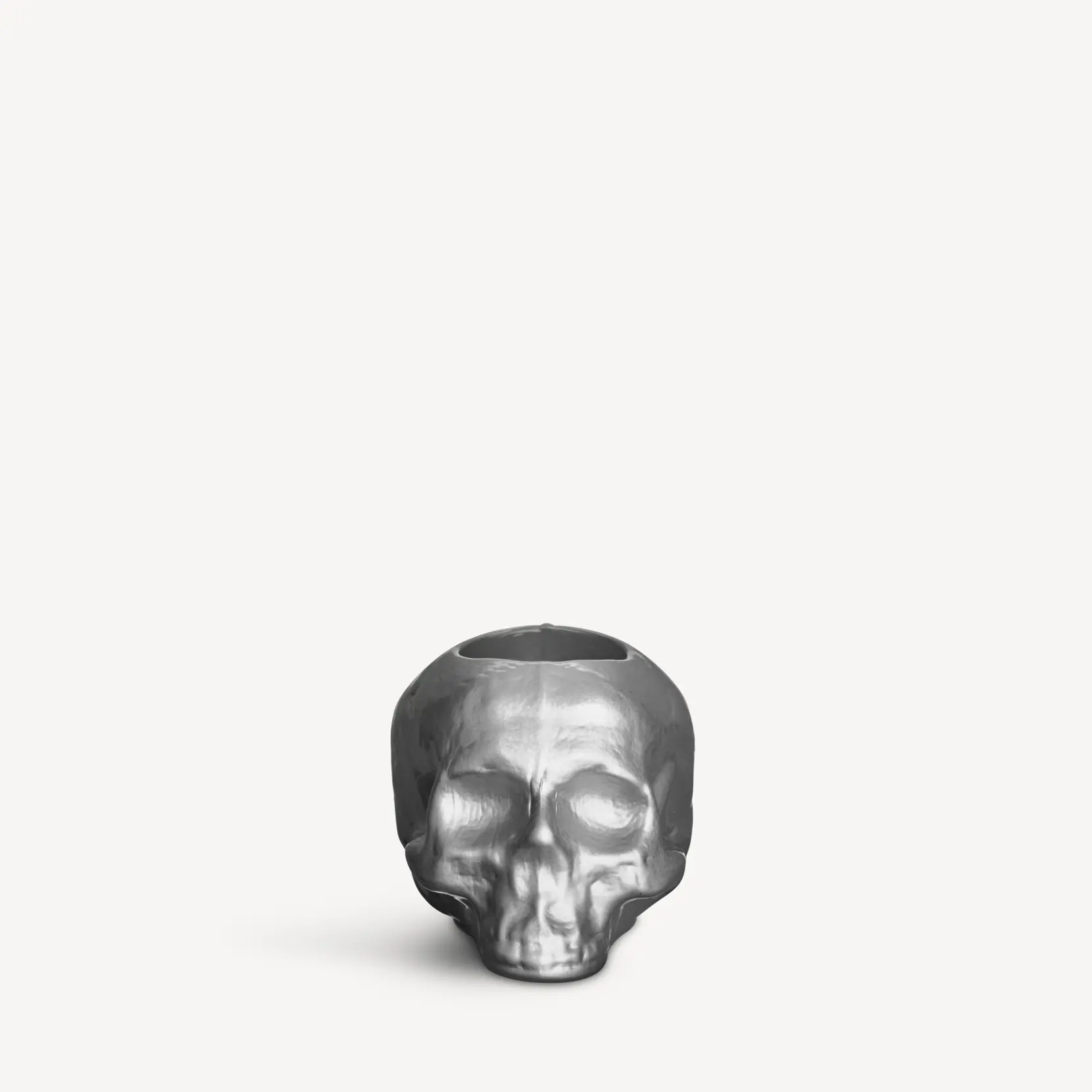 Bild på Still life skull ljuslykta silver 85mm Bild på Still life skull ljuslykta silver 85mm