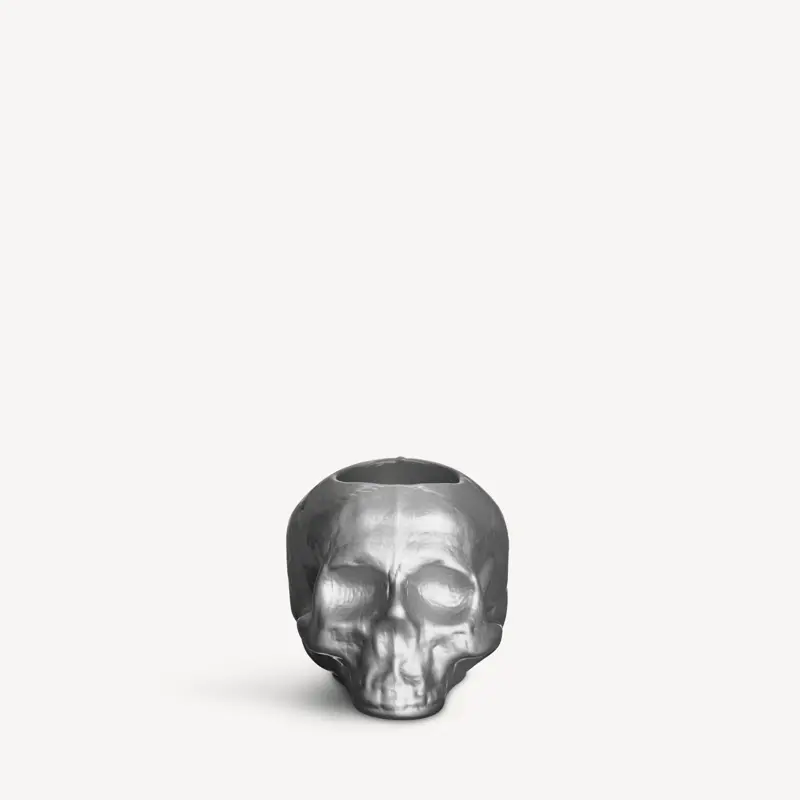 Still life skull ljuslykta silver 85mm