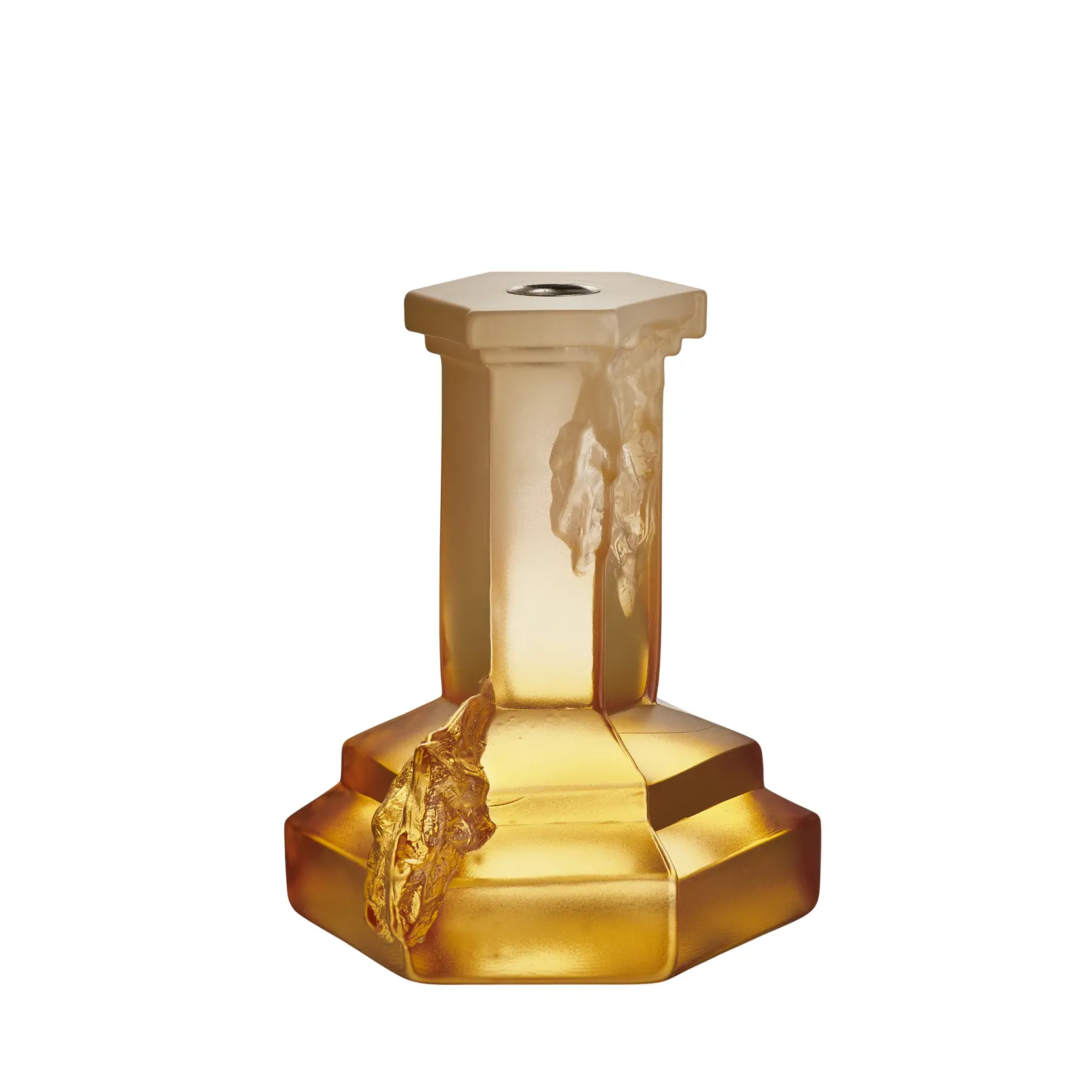 Bild på Rocky Baroque ljusstake bärnstensfärgat dis 175mm Bild på Rocky Baroque ljusstake bärnstensfärgat dis 175mm