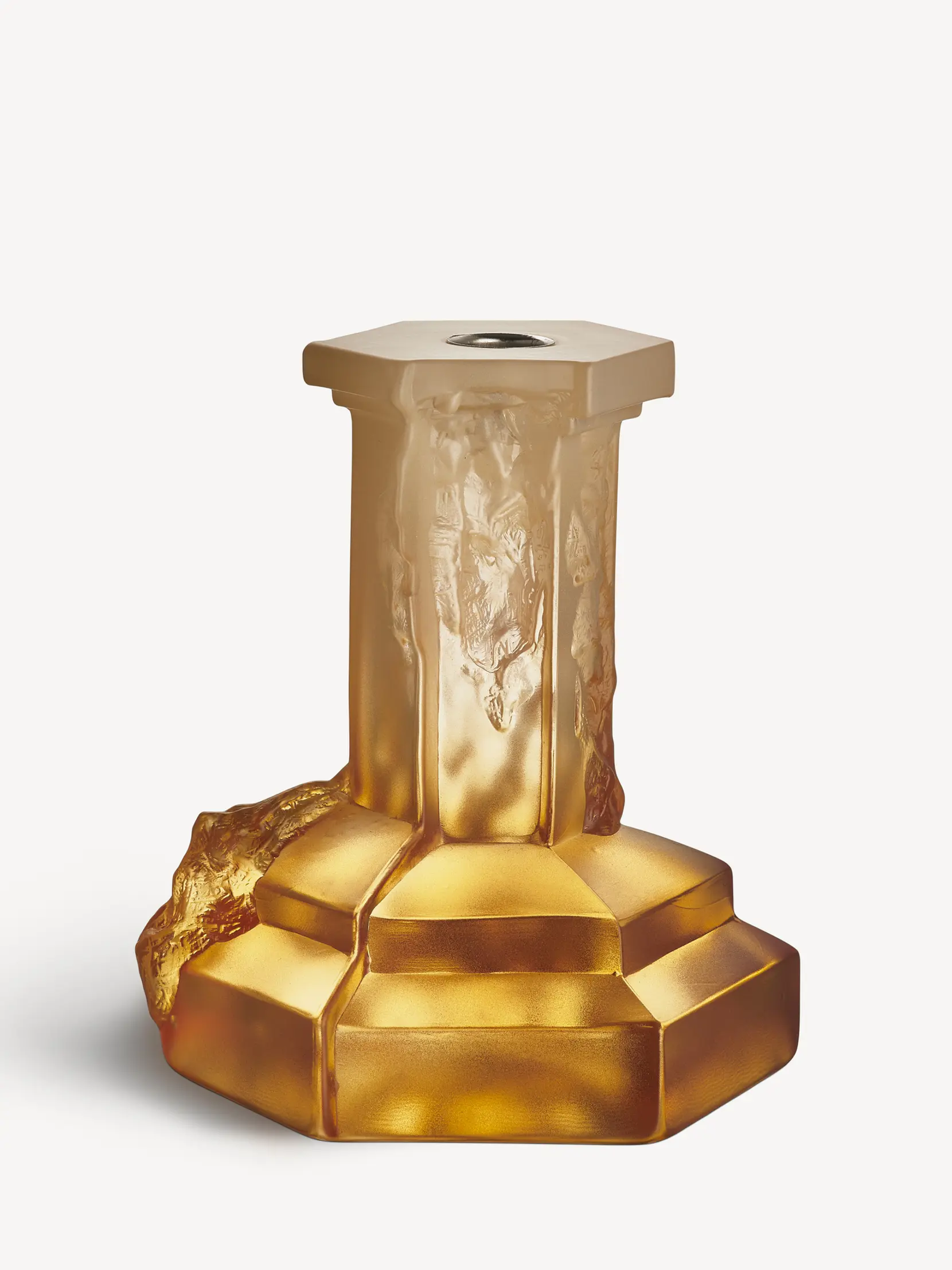 Bild på Rocky Baroque ljusstake bärnstensfärgat dis 175mm Bild på Rocky Baroque ljusstake bärnstensfärgat dis 175mm