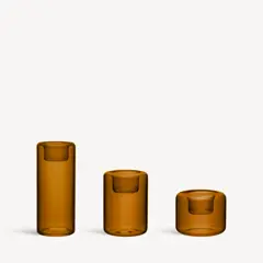 Bild på Happy ljuslykta bärnsten 68, 105, 150mm 3-pcs