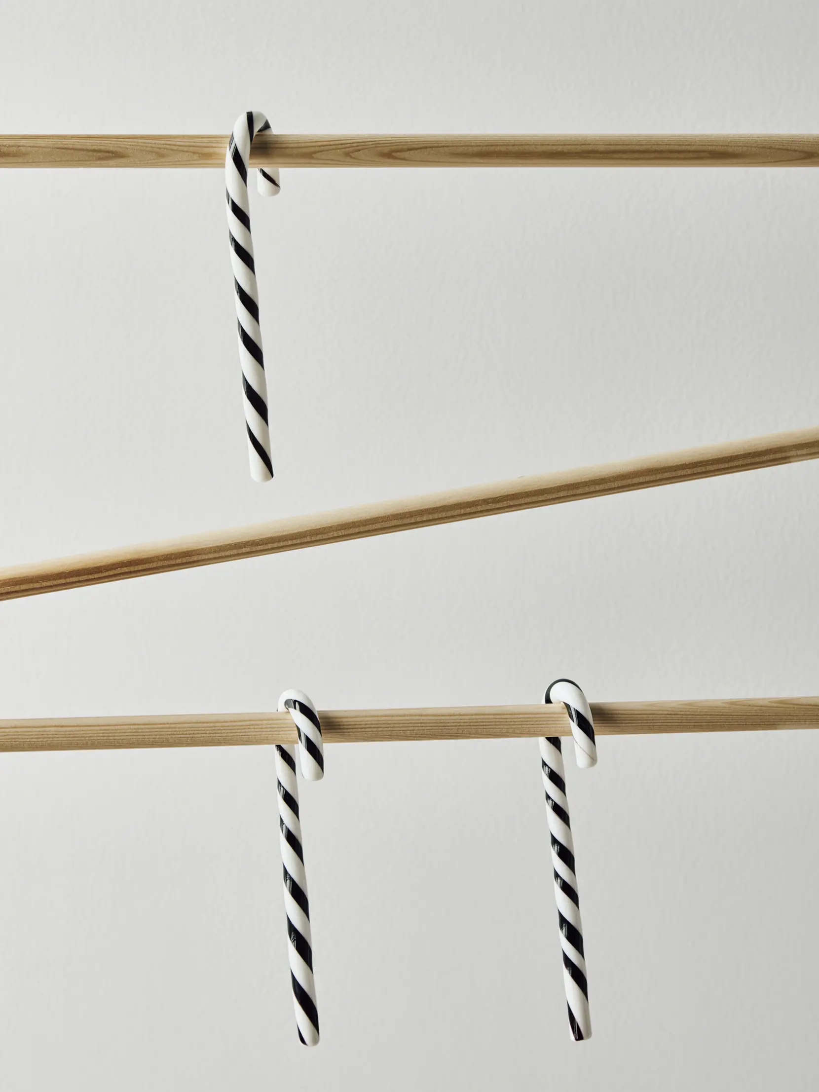 Bild på Polka käpp vit/svart 170mm 3-pack Bild på Polka käpp vit/svart 170mm 3-pack