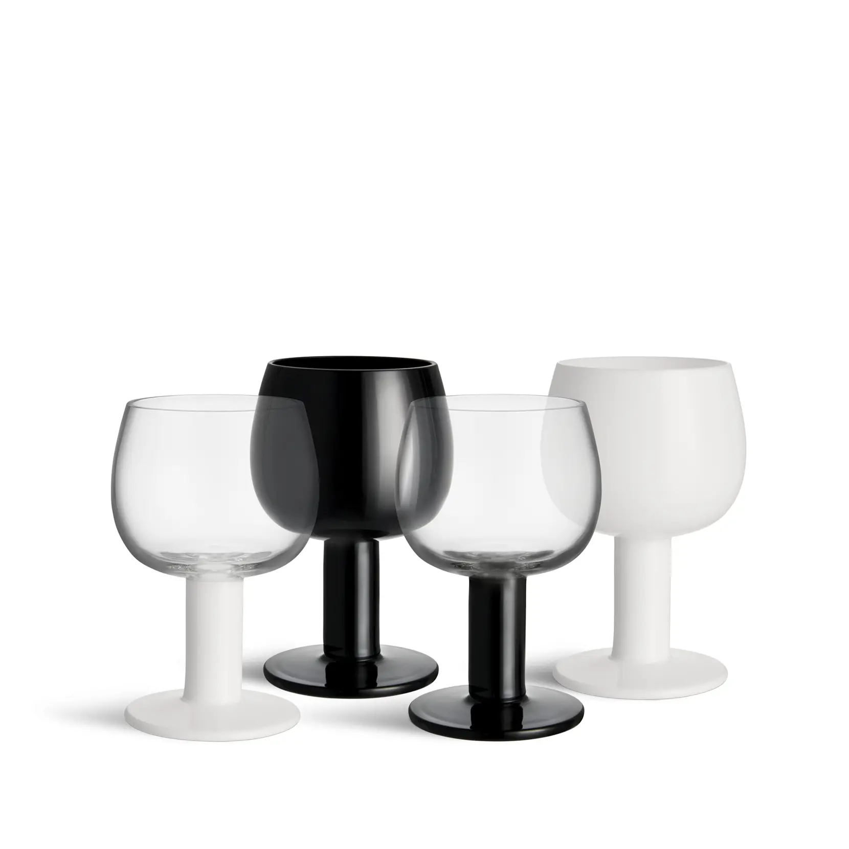 Bild på Fars Glas 40cl vit/svart 4-pack Bild på Fars Glas 40cl vit/svart 4-pack