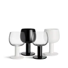 Bild på Fars Glas 40cl vit/svart 4-pack