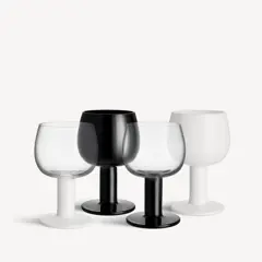 Bild på Fars Glas 40cl vit/svart 4-pack