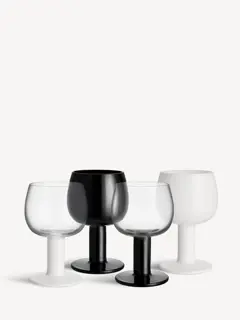 Bild på Fars Glas 40cl vit/svart 4-pack