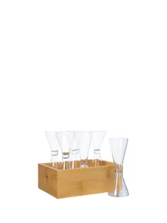 Bild på Nature snapsglas i bambubox, 6-pack