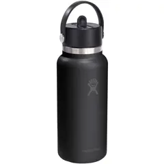 Bild på Hydro Flask Wide Mouth 946ml isolerad vattenflaska i rostfritt stål med lock med sugrör
