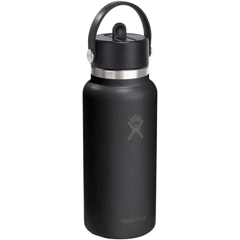 Bild på Hydro Flask Wide Mouth 946ml isolerad vattenflaska i rostfritt stål med lock med sugrör