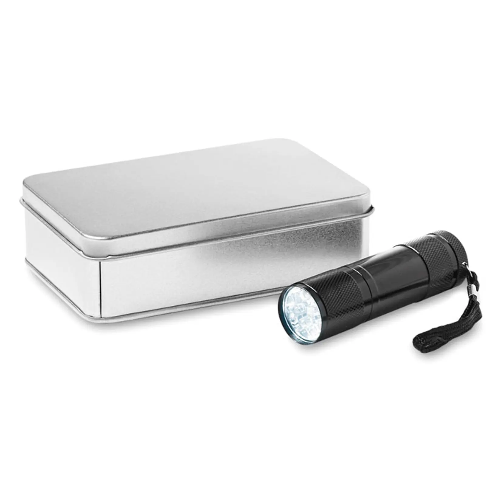 Bild på LED-ficklampa i plåtask Bild på LED-ficklampa i plåtask