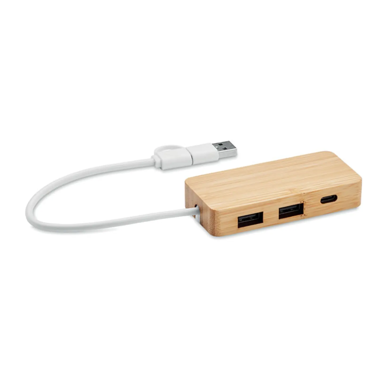 Bild på USB-hubb med 3 portar i bambu