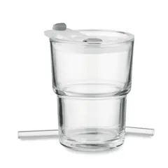 Bild på Glasmugg med sugrör 400ml