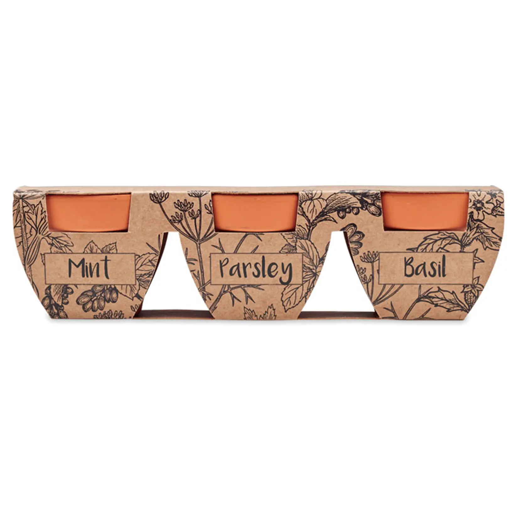 Bild på Terracotta set med 3 örtskålar Bild på Terracotta set med 3 örtskålar