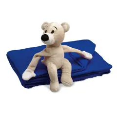Bild på Fleece-filt med en nalle på