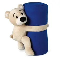 Bild på Fleece-filt med en nalle på