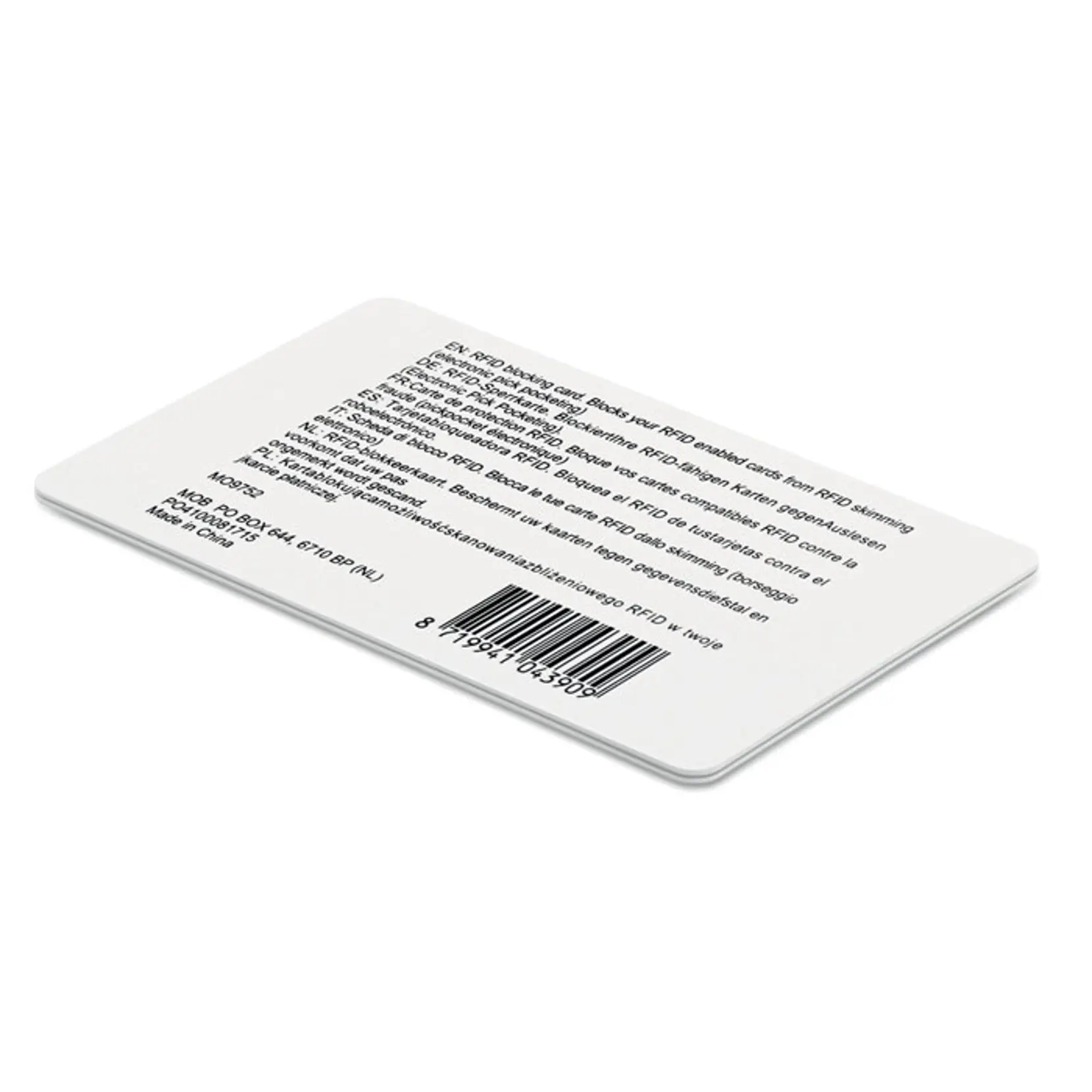 Bild på RFID anti-skimming kort, alu Bild på RFID anti-skimming kort, alu