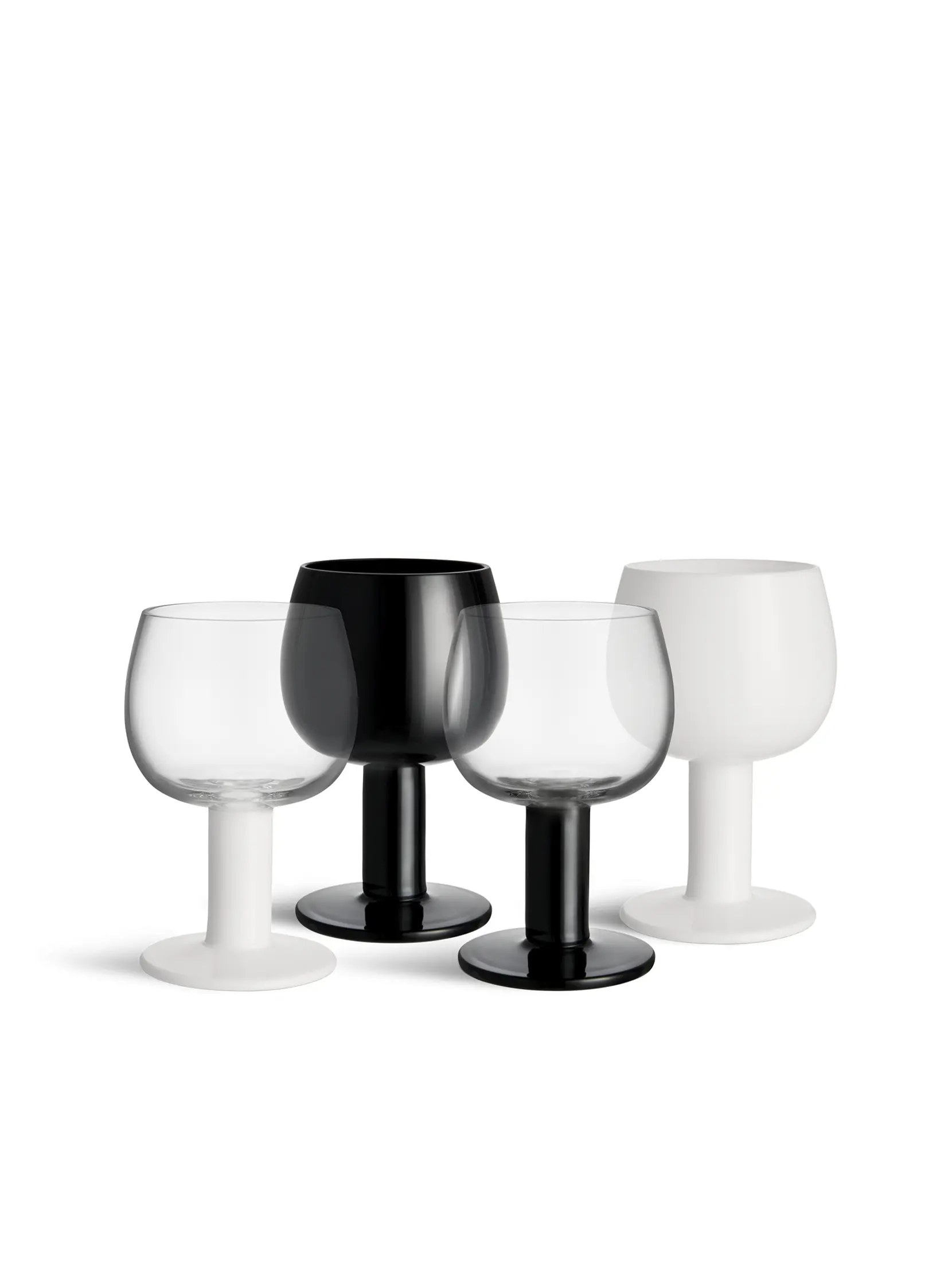 Bild på Fars Glas 40cl vit/svart 4-pack Bild på Fars Glas 40cl vit/svart 4-pack