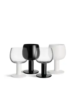 Bild på Fars Glas 40cl vit/svart 4-pack