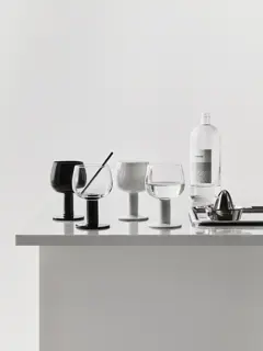Bild på Fars Glas 40cl vit/svart 4-pack