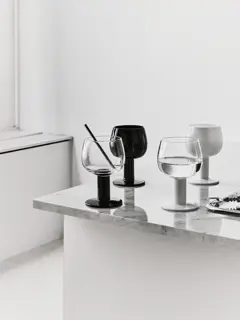 Bild på Fars Glas 40cl vit/svart 4-pack