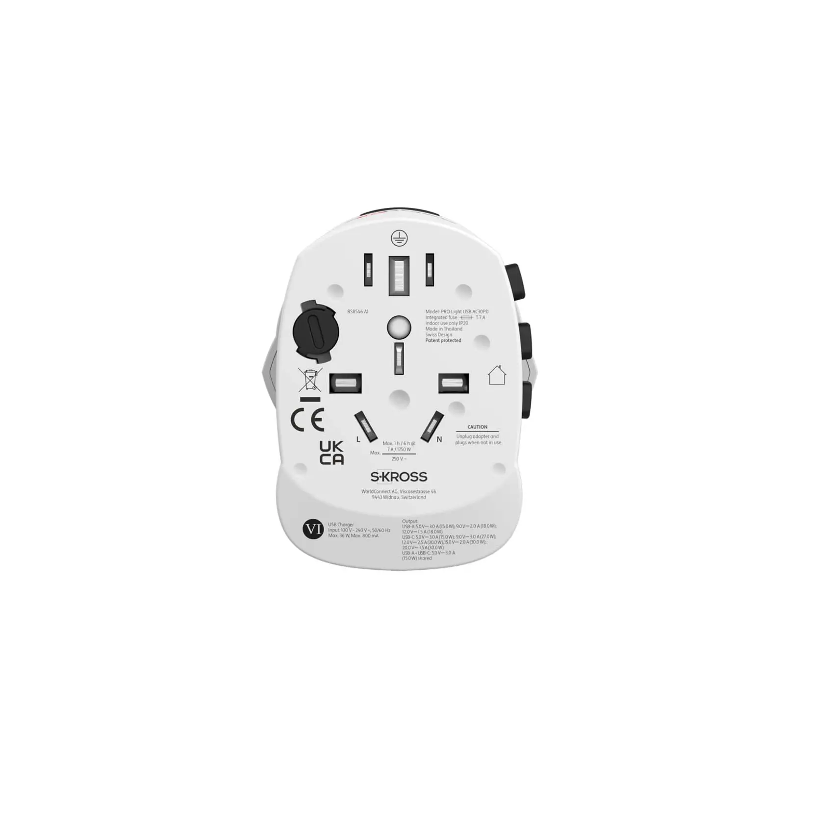 Bild på SKROSS® PRO Light USB AC30PD världsadapter Bild på SKROSS® PRO Light USB AC30PD världsadapter