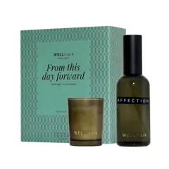 Bild på Wellmark gåvoset med 100 ml rumsdoft och 70 ml Tender Affection-ljus